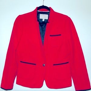 Banana republic pink and navy trimmed blazer size 12